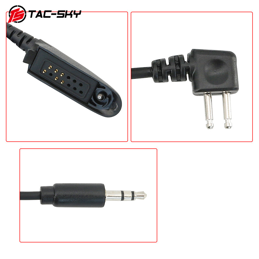 TS TAC-SKY Tactical Microphone PTT 3.5mm/2 Pin Plug Compatible with Motorola GP328 walkie-talkies
