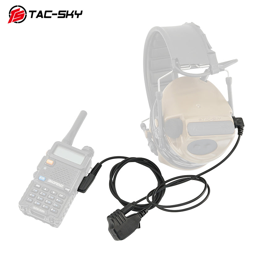 TS TAC-SKY PTT with Microphone Compatible with Comta II/III IPSC Tactical Headset Version or 3.5mm