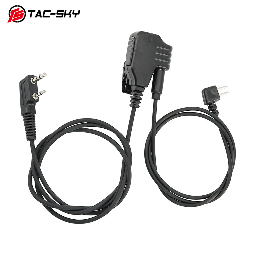 TS TAC-SKY PTT with Microphone Compatible with Comta II/III IPSC Tactical Headset Version or 3.5mm