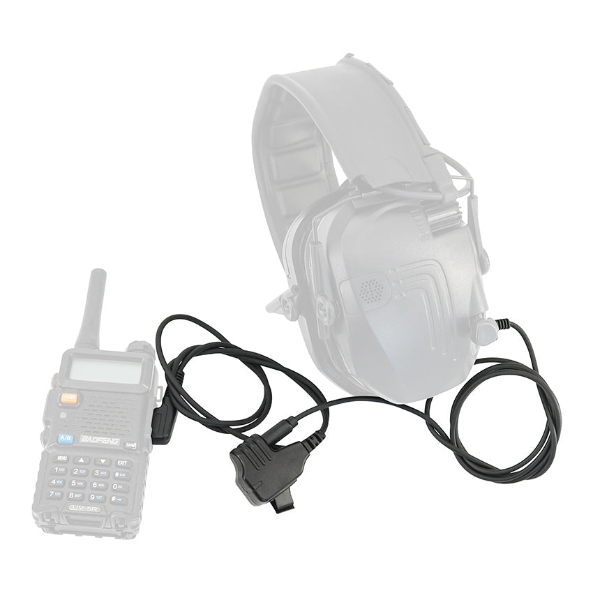 TS TAC-SKY Headset Microphone PTT 3.5mm Plug to K 2 Pin Plug for Baofen intercom