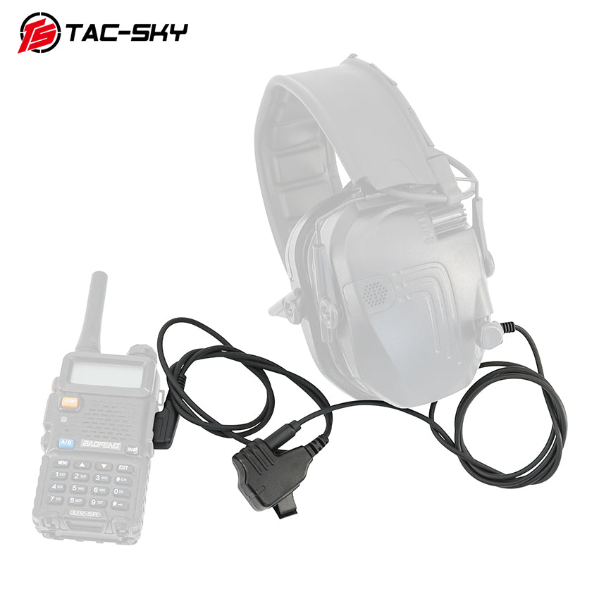 TS TAC-SKY PTT with Microphone Compatible with Comta II/III IPSC Tactical Headset Version or 3.5mm