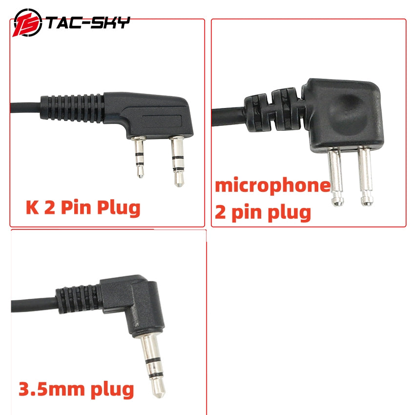 TS TAC-SKY PTT with Microphone Compatible with Comta II/III IPSC Tactical Headset Version or 3.5mm