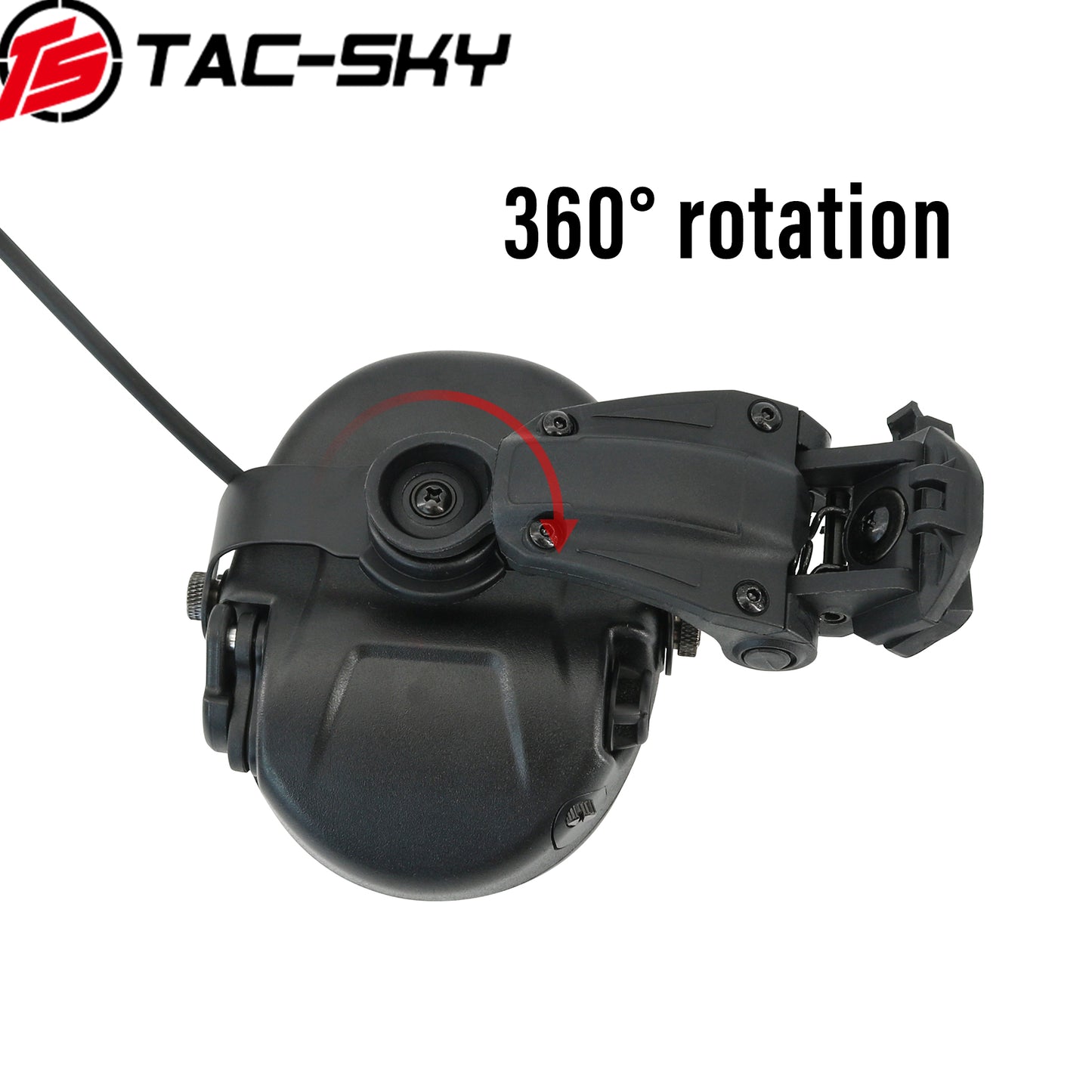 TS TAC-SKY MH303 Noise Canceling Tactical Headset Helmet Bracket for ARC Rail + V2 PTT