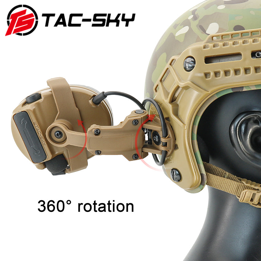 TSTAC-SKY 2.0 Mlok Rail Helmet Mounting C3 Tactical Headset Hearing Protection + V2 PTT