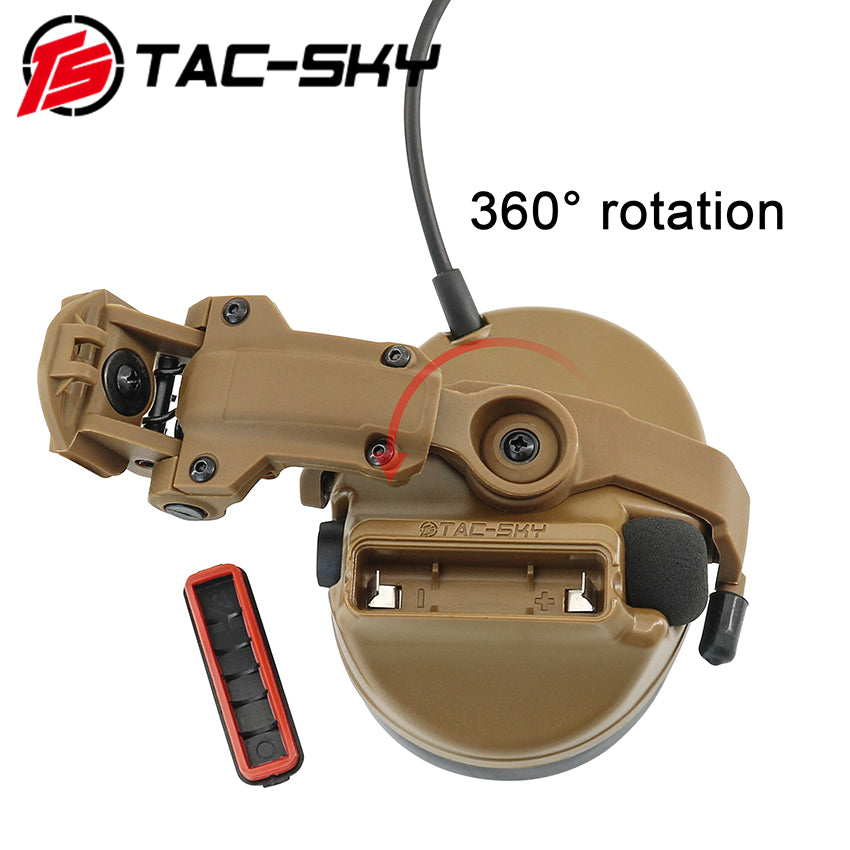 TSTAC-SKY 2.0 Mlok Rail Helmet Mounting C3 Tactical Headset Hearing Protection + V2 PTT