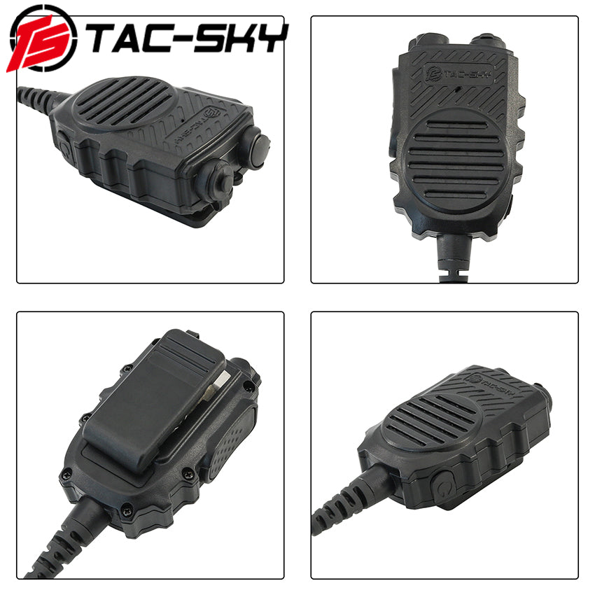 TS TAC-SKY Mini Single Side Wired Earbud 3.5mm + 6-Pin Handheld Microphone PTT