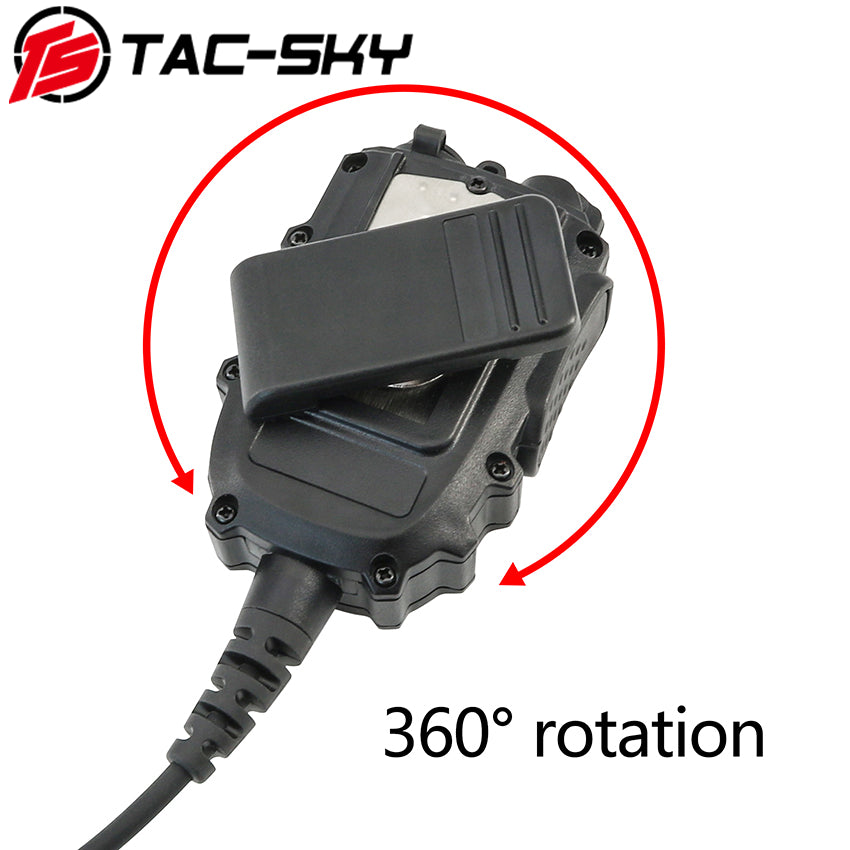 TS TAC-SKY Mini Single Side Wired Earbud 3.5mm + 6-Pin Handheld Microphone PTT