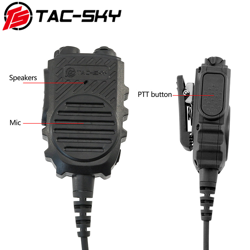 TS TAC-SKY Mini Single Side Wired Earbud 3.5mm + 6-Pin Handheld Microphone PTT