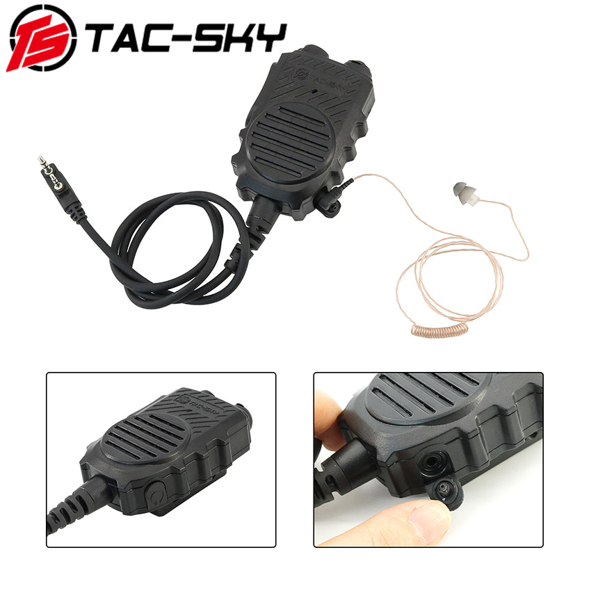 TS TAC-SKY Mini Single Side Wired Earbud 3.5mm+K 2 pin plug Handheld Microphone PTT