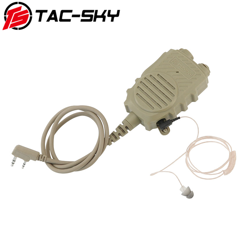 TS TAC-SKY Mini Single Side Wired Earbud 3.5mm+K 2 pin plug Handheld Microphone PTT