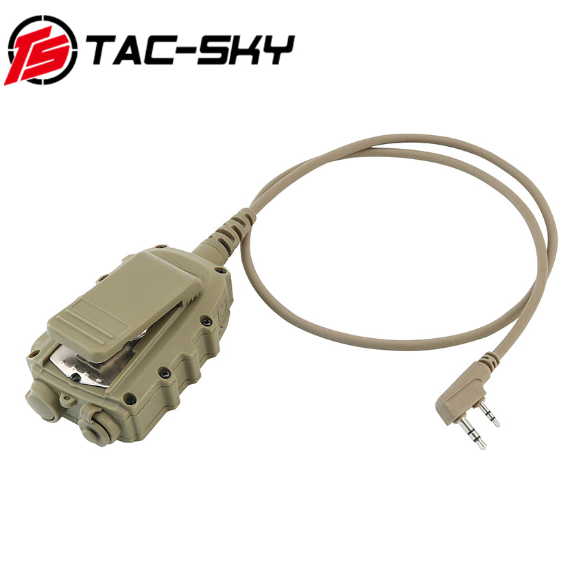 TS TAC-SKY Tactical Handheld Microphone PTT K 2 Pin Plug for 7.00mm Plug Headset