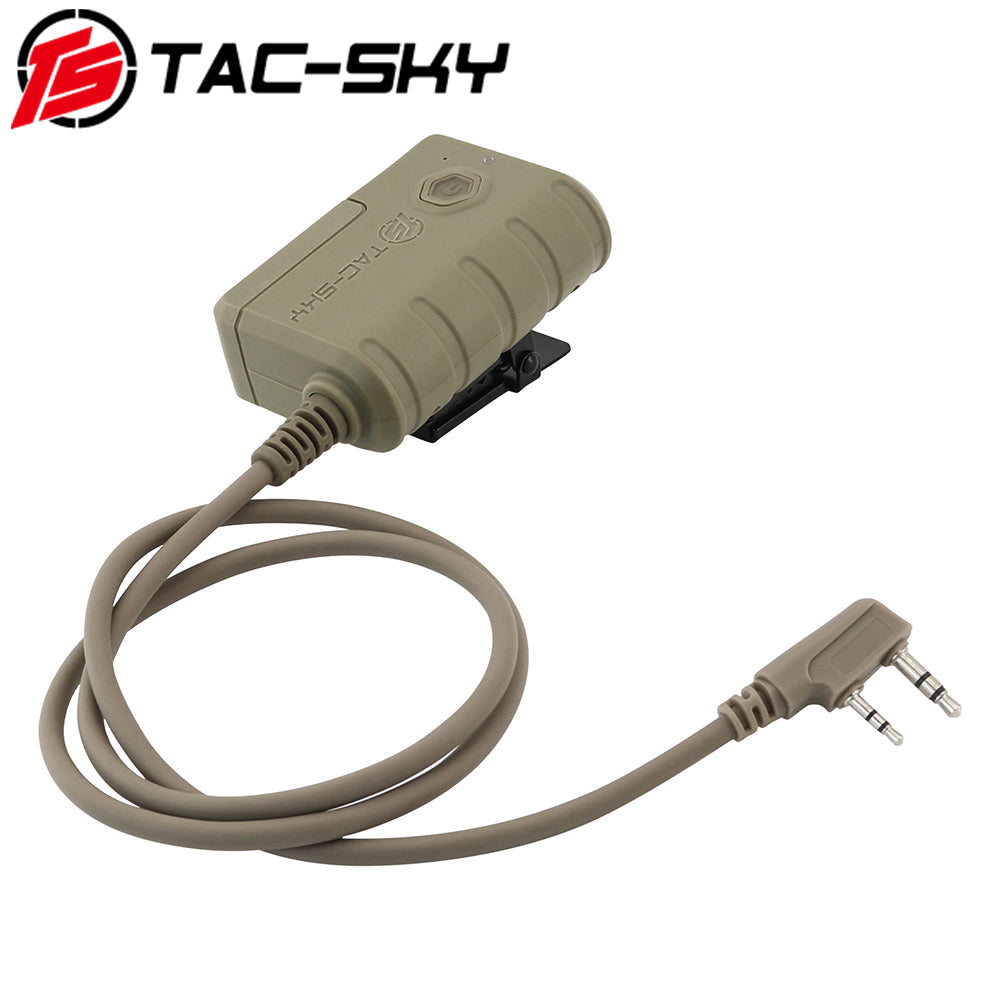 TS TAC-SKY Tactical Headset Extension Cable PTT Adapter with Bluetooth for K 2 Pin Plug