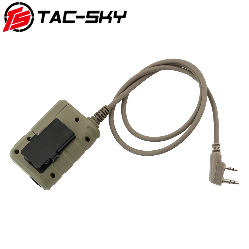 TS TAC-SKY Tactical Headset Extension Cable PTT Adapter with Bluetooth for K 2 Pin Plug