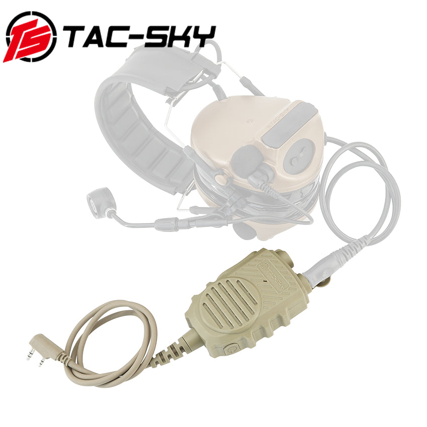 TS TAC-SKY Tactical Handheld Microphone PTT K 2 Pin Plug for 7.00mm Plug Headset