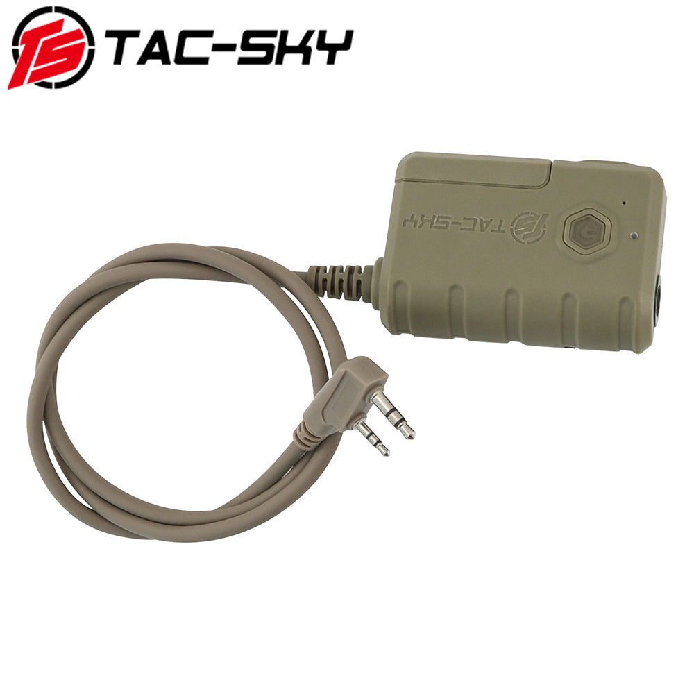 TS TAC-SKY Tactical Headset Extension Cable PTT Adapter with Bluetooth for K 2 Pin Plug