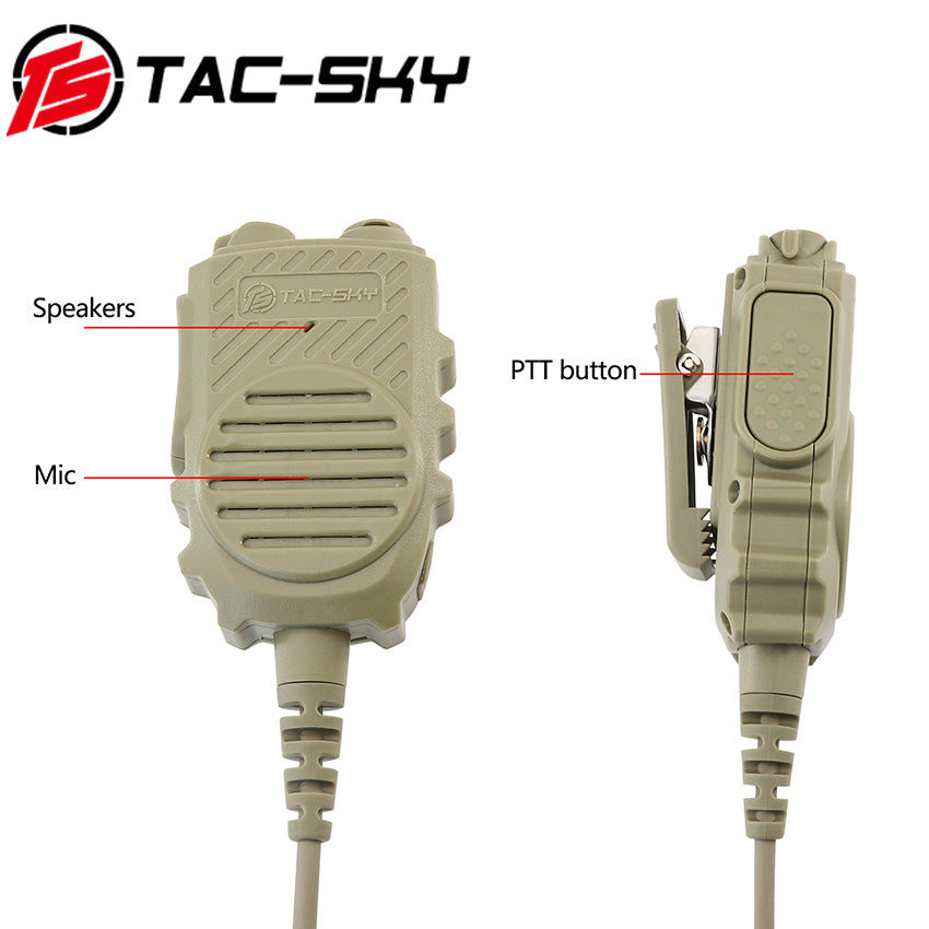 TS TAC-SKY Tactical handheld microphone PTT 6 Pin Plug Military Version + U174 Converter