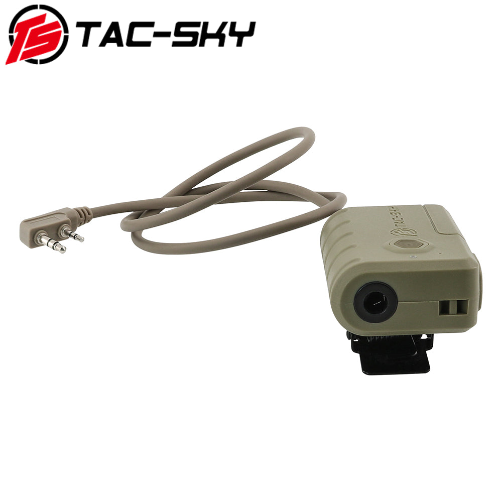 TS TAC-SKY Tactical Headset Extension Cable PTT Adapter with Bluetooth for K 2 Pin Plug