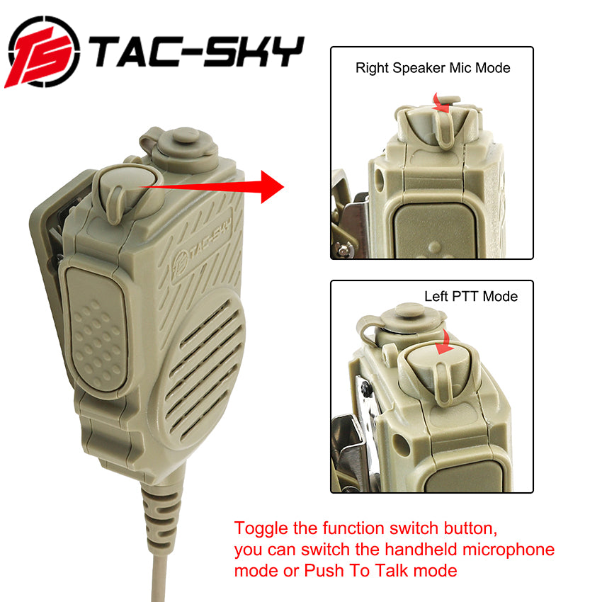 TS TAC-SKY Tactical Handheld Microphone PTT K 2 Pin Plug for 7.00mm Plug Headset