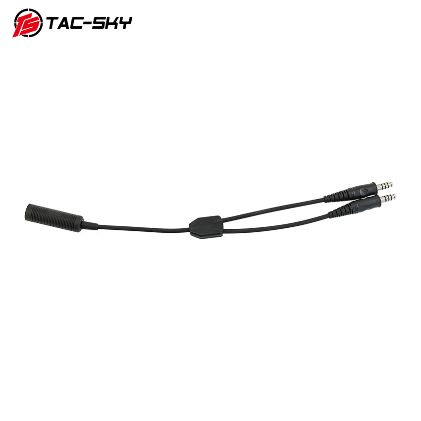 TAC-SKY New Military Tactical Headset Adapter Single Pass to Dual Pass Cable for COMTA SORDIN Shooting Headsets for Airsoft