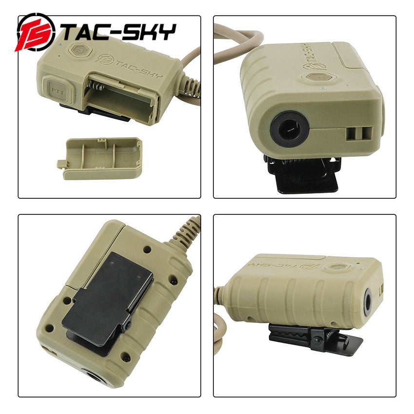 TS TAC-SKY Tactical PTT 6 Pin Plug Compatible with Comta II/III Tactical Headset