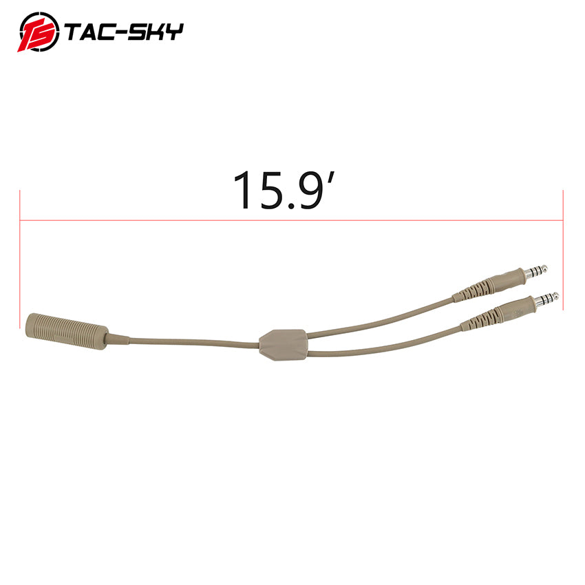 TAC-SKY New Military Tactical Headset Adapter Single Pass to Dual Pass Cable for COMTA SORDIN Shooting Headsets for Airsoft