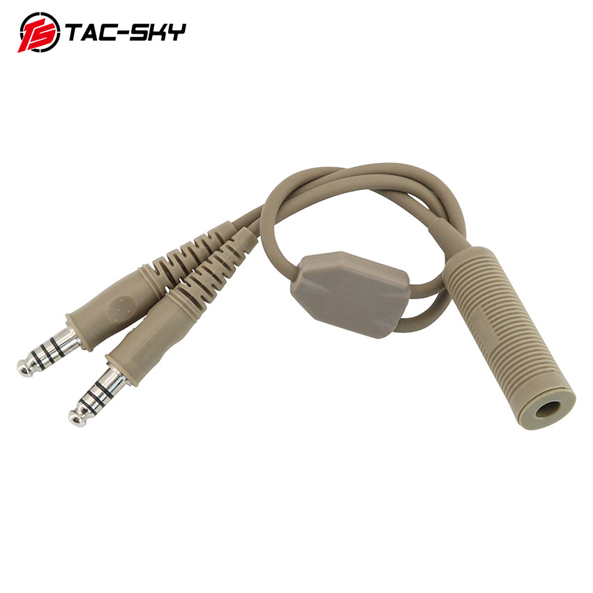TAC-SKY New Military Tactical Headset Adapter Single Pass to Dual Pass Cable for COMTA SORDIN Shooting Headsets for Airsoft