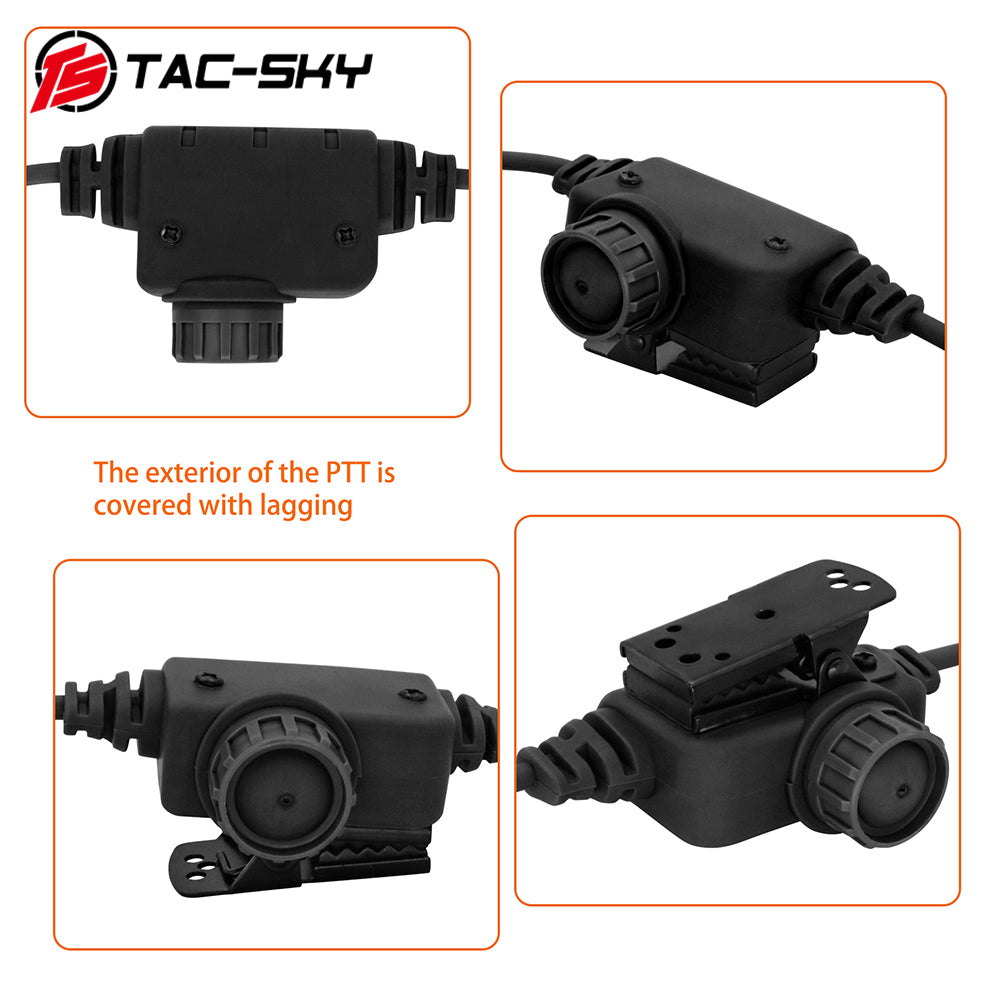 TS TAC-SKY PTT K 2 Pin Plug Compatible with Baofeng UV5R Walkie-talkie Compatible with Comtac II/III Tactical Headset