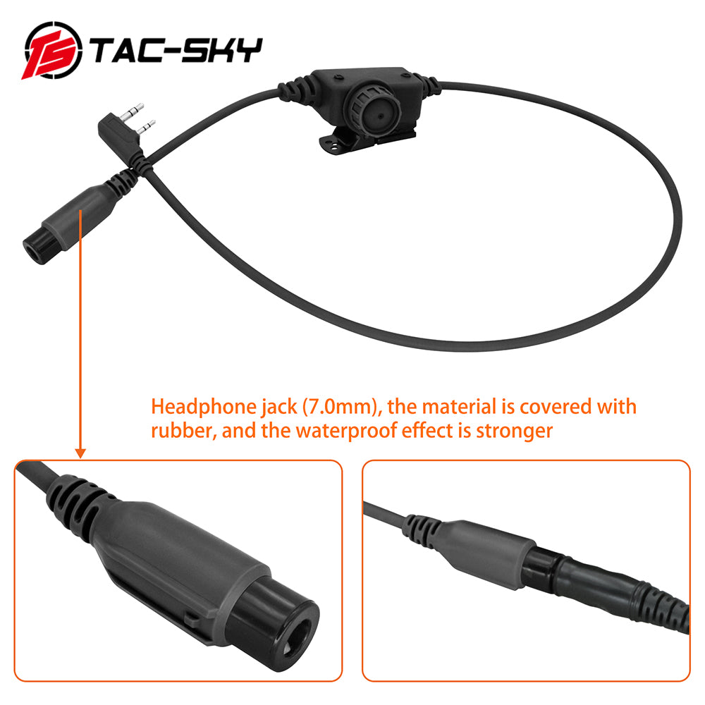 TS TAC-SKY PTT K 2 Pin Plug Compatible with Baofeng UV5R Walkie-talkie Compatible with Comtac II/III Tactical Headset