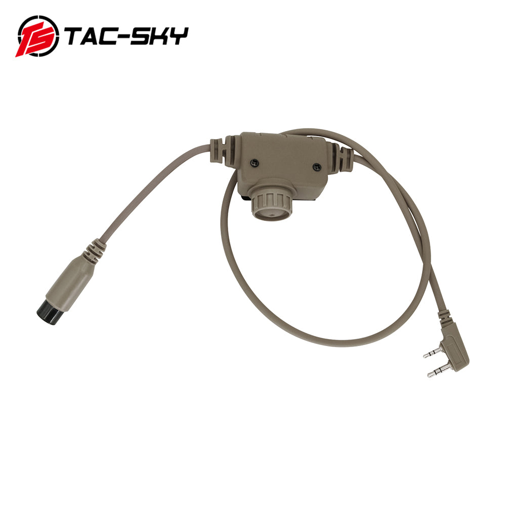 TS TAC-SKY PTT K 2 Pin Plug Compatible with Baofeng UV5R Walkie-talkie Compatible with Comtac II/III Tactical Headset