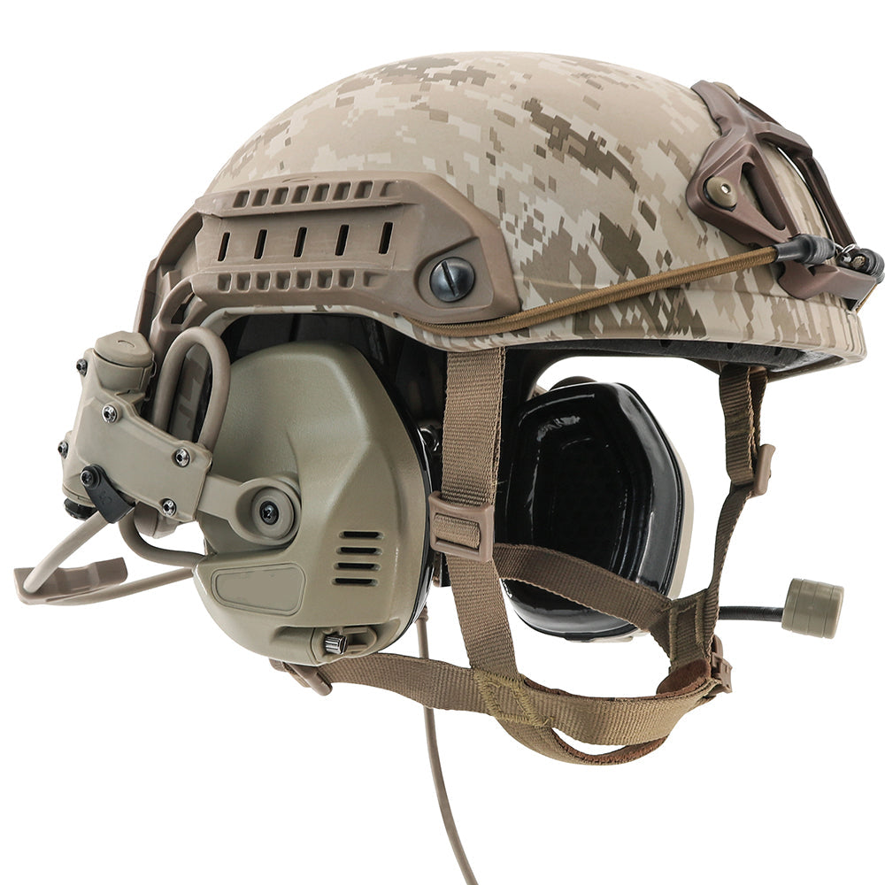 TAC-SKY RAC Tactical Headset Communica Pickup Noise Reduction for Fast Helmet ARC Rail Adapter Tactical High-cut Headset RAC PTT