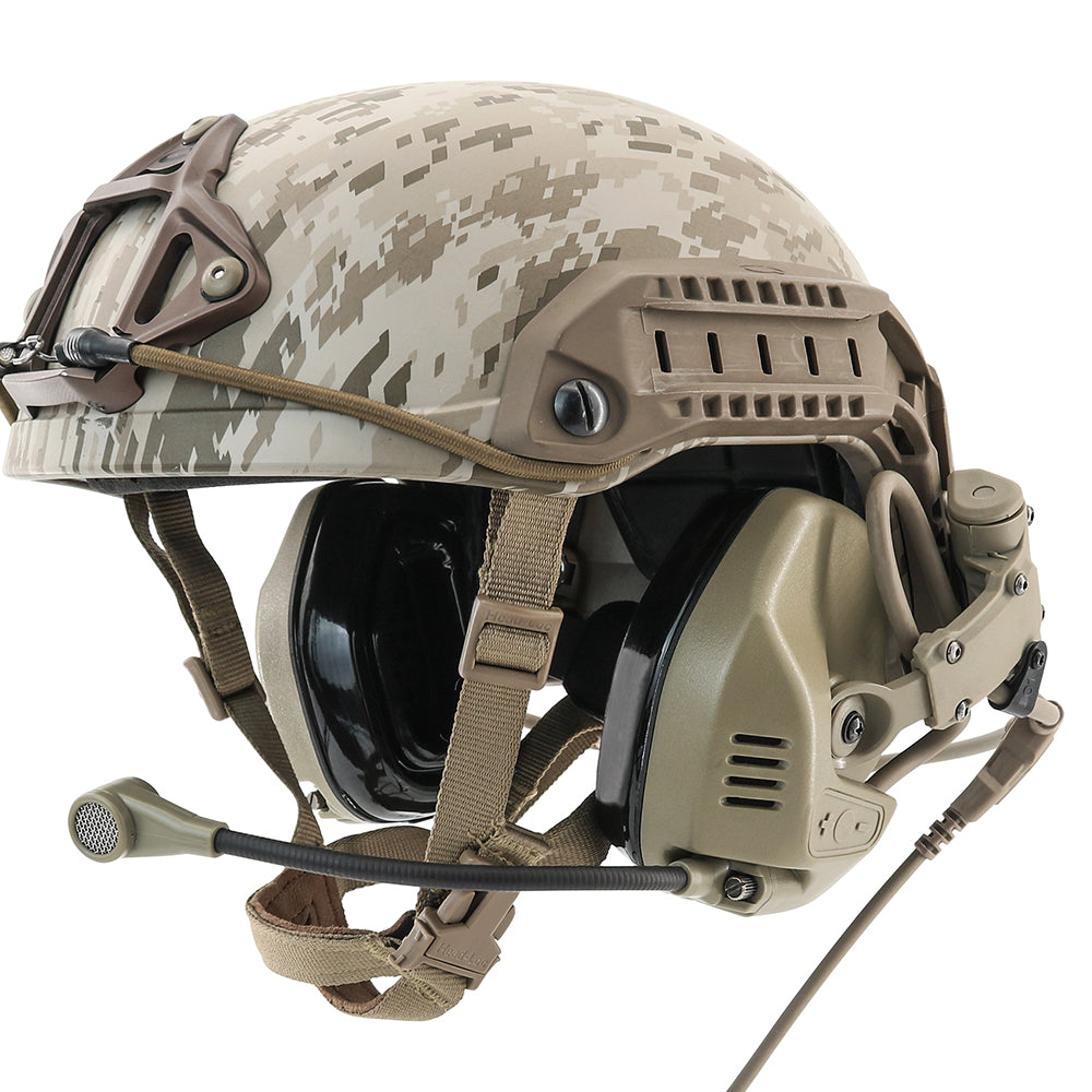 TAC-SKY RAC Tactical Headset Communica Pickup Noise Reduction for Fast Helmet ARC Rail Adapter Tactical High-cut Headset RAC PTT