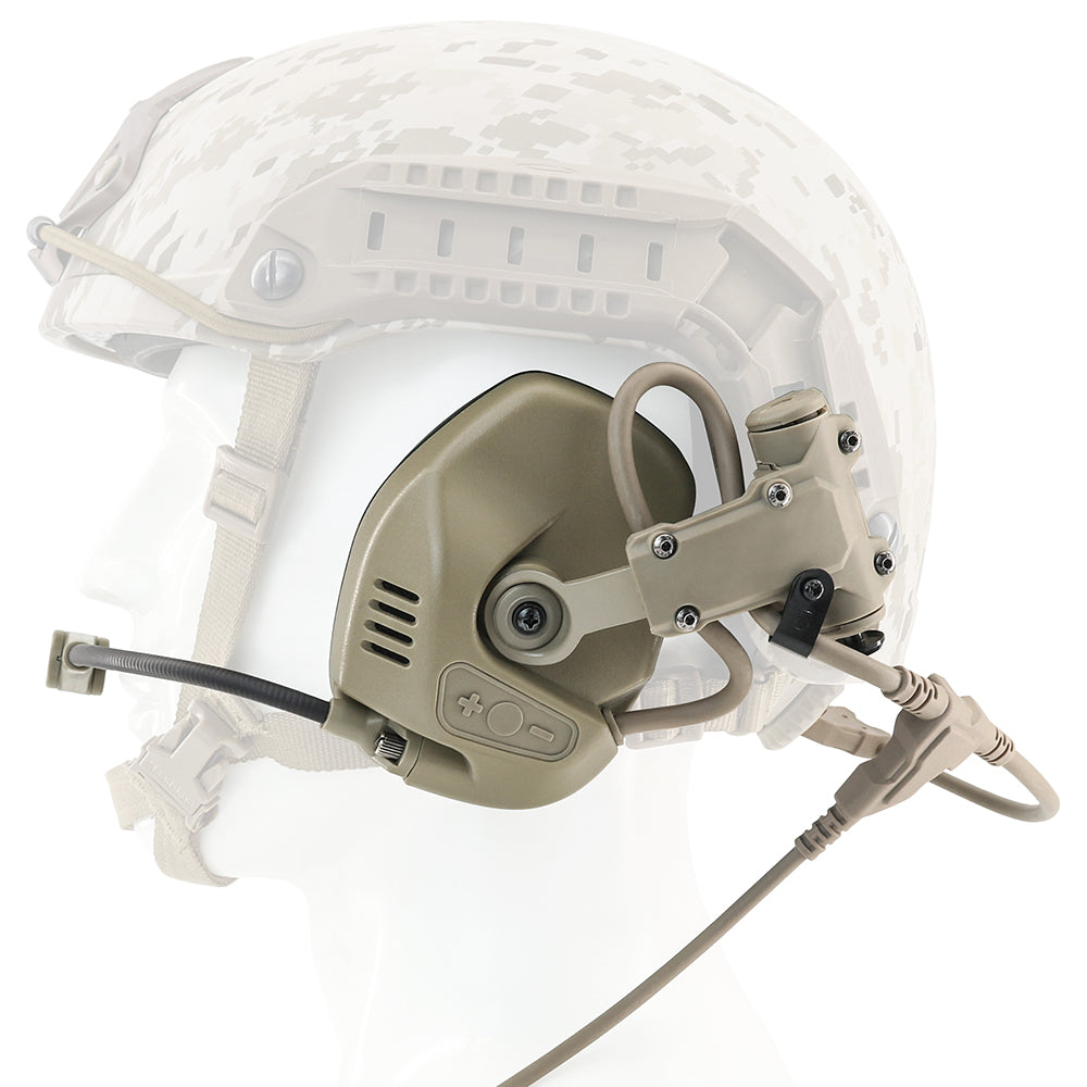 TAC-SKY RAC Tactical Headset Communica Pickup Noise Reduction for Fast Helmet ARC Rail Adapter Tactical High-cut Headset RAC PTT
