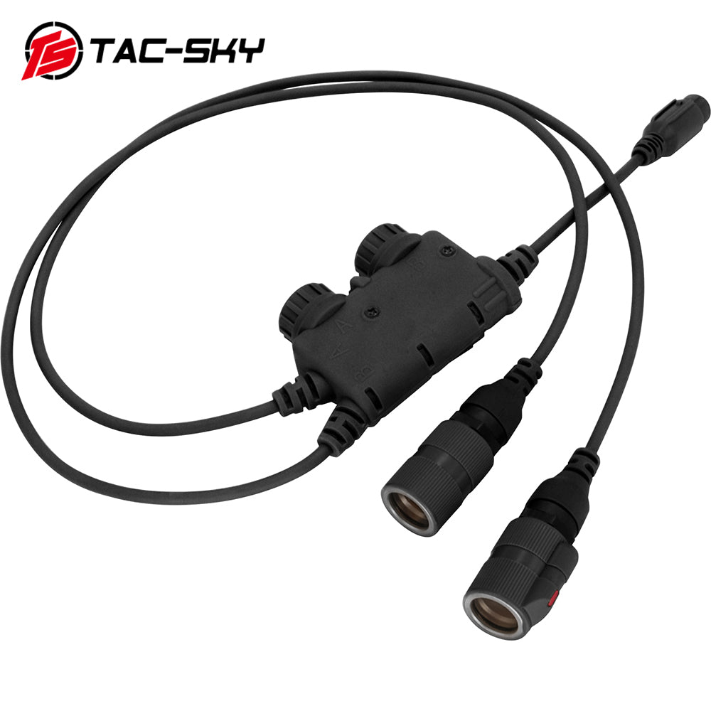 TS TAC-SKY Tactical Headsets Dual-Communication 6 Pin PTT Compatible with PRC 148/152 walkie-talkies