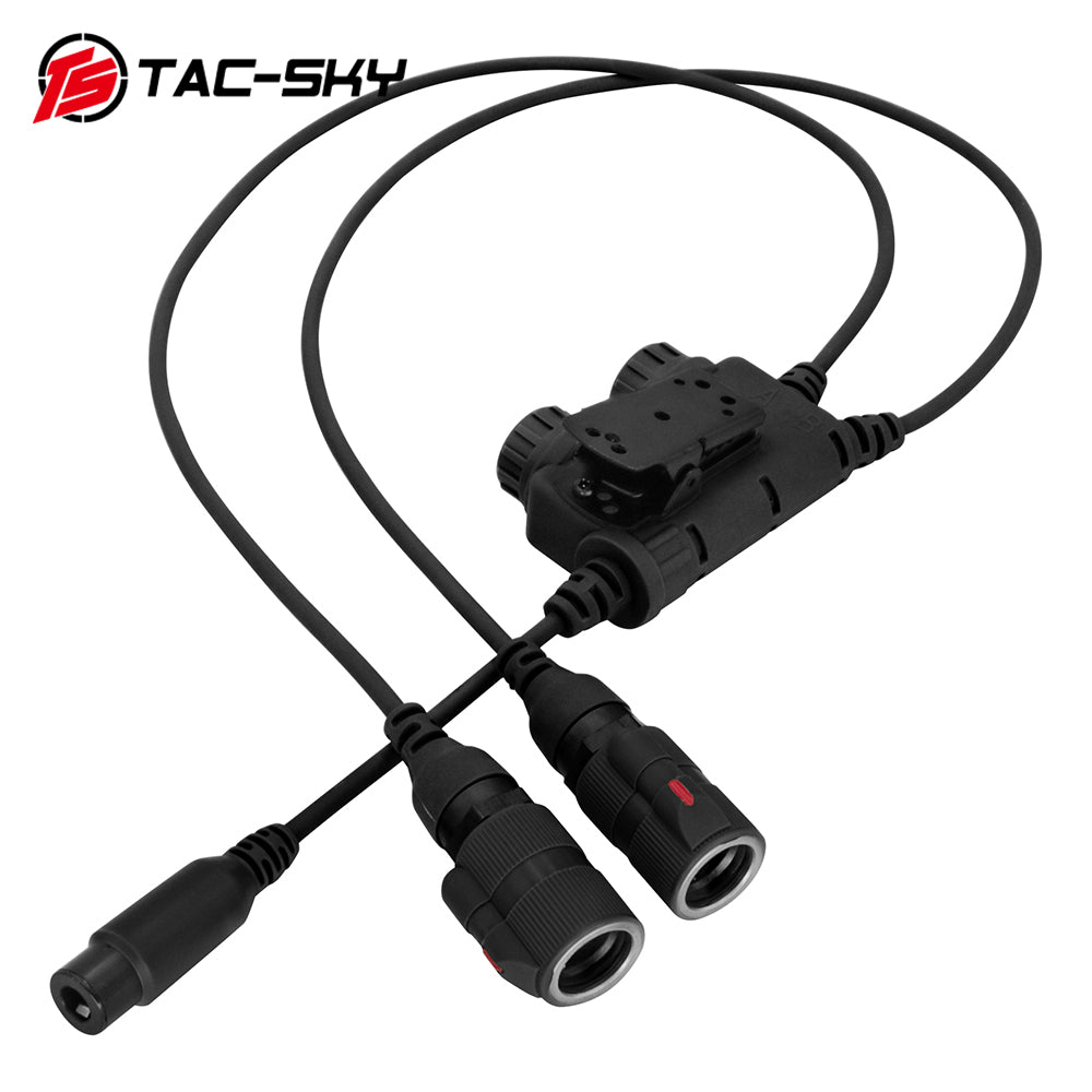 TS TAC-SKY Tactical Headsets Dual-Communication 6 Pin PTT Compatible with PRC 148/152 walkie-talkies