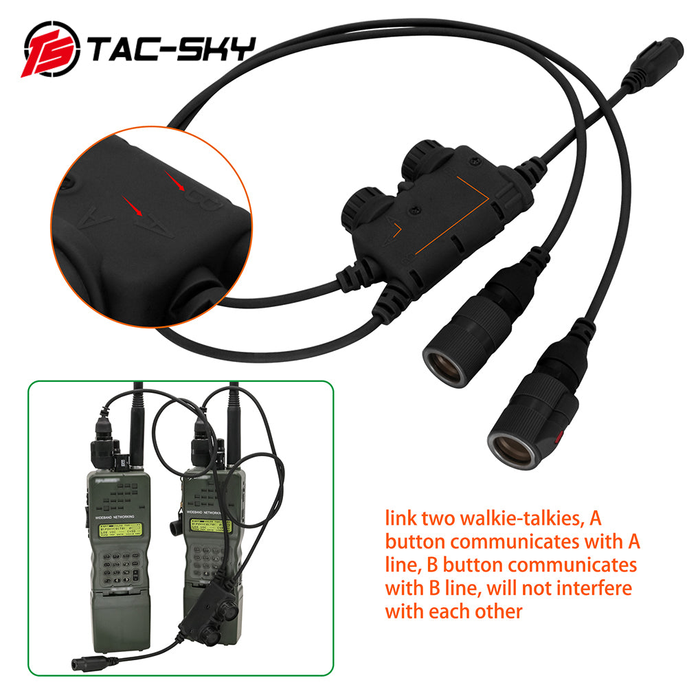 TS TAC-SKY Tactical Headsets Dual-Communication 6 Pin PTT Compatible with PRC 148/152 walkie-talkies