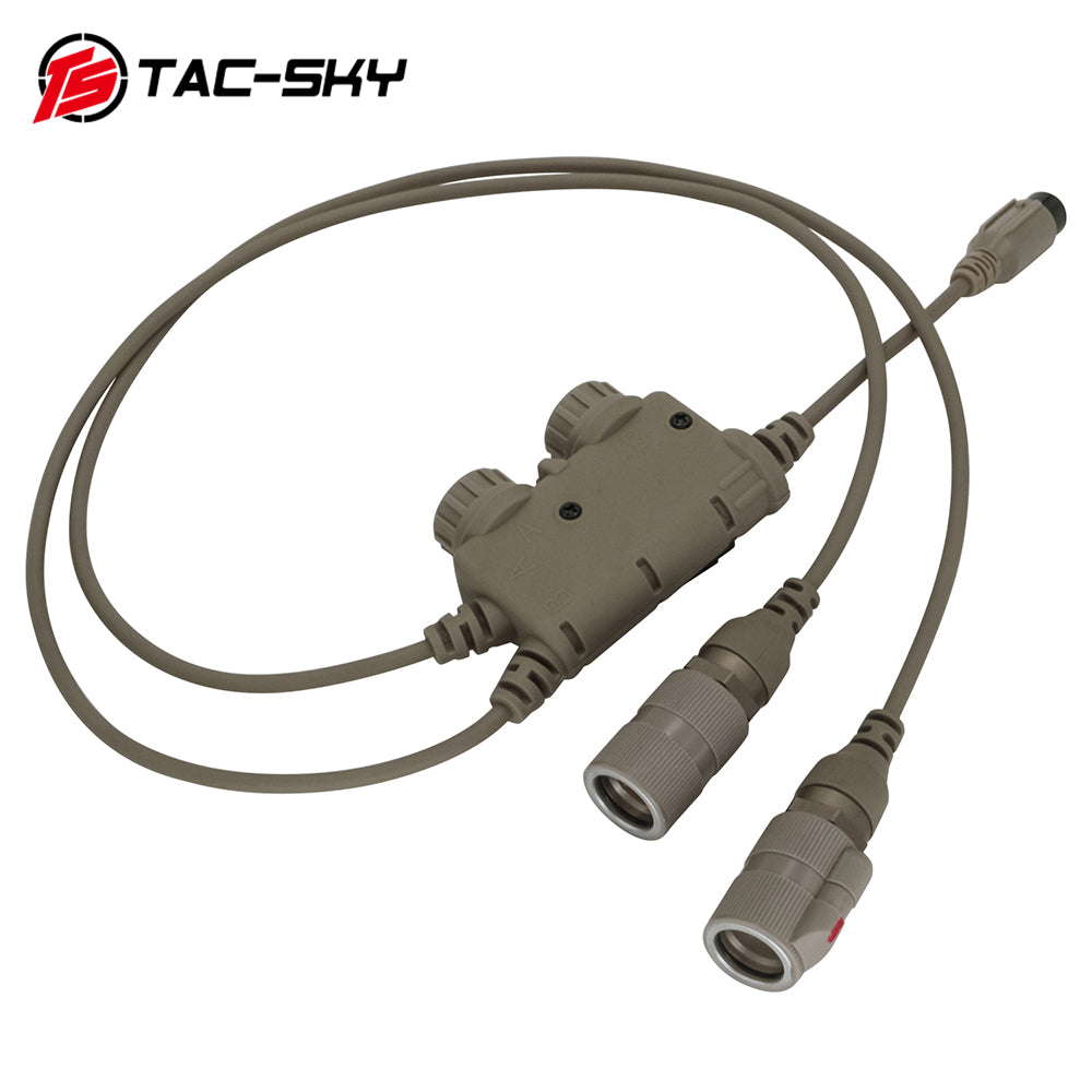 TS TAC-SKY Tactical Headsets Dual-Communication 6 Pin PTT Compatible with PRC 148/152 walkie-talkies