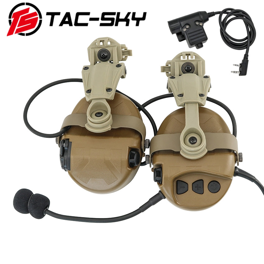 TS TAC-SKY ARC Rail Helmet Bracket Noise Canceling Tactical Headset TAC-L + U94 PTT