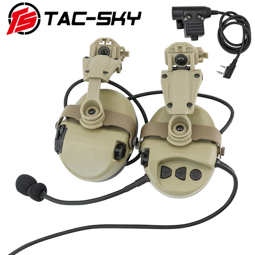 TS TAC-SKY ARC Rail Helmet Bracket Noise Canceling Tactical Headset TAC-L + U94 PTT