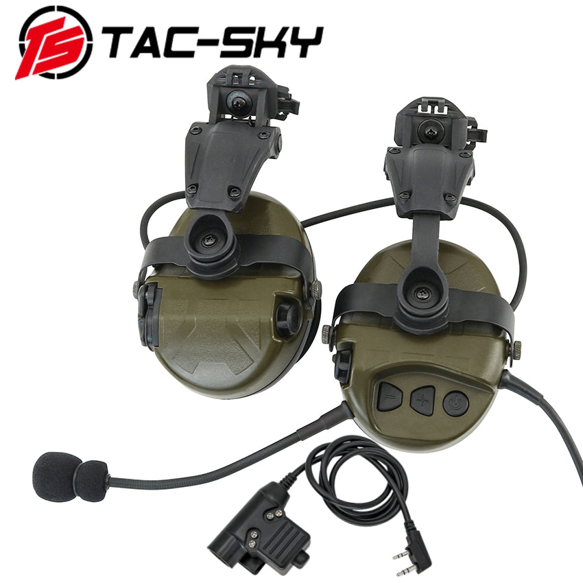 TS TAC-SKY ARC Rail Helmet Bracket Noise Canceling Tactical Headset TAC-L + U94 PTT