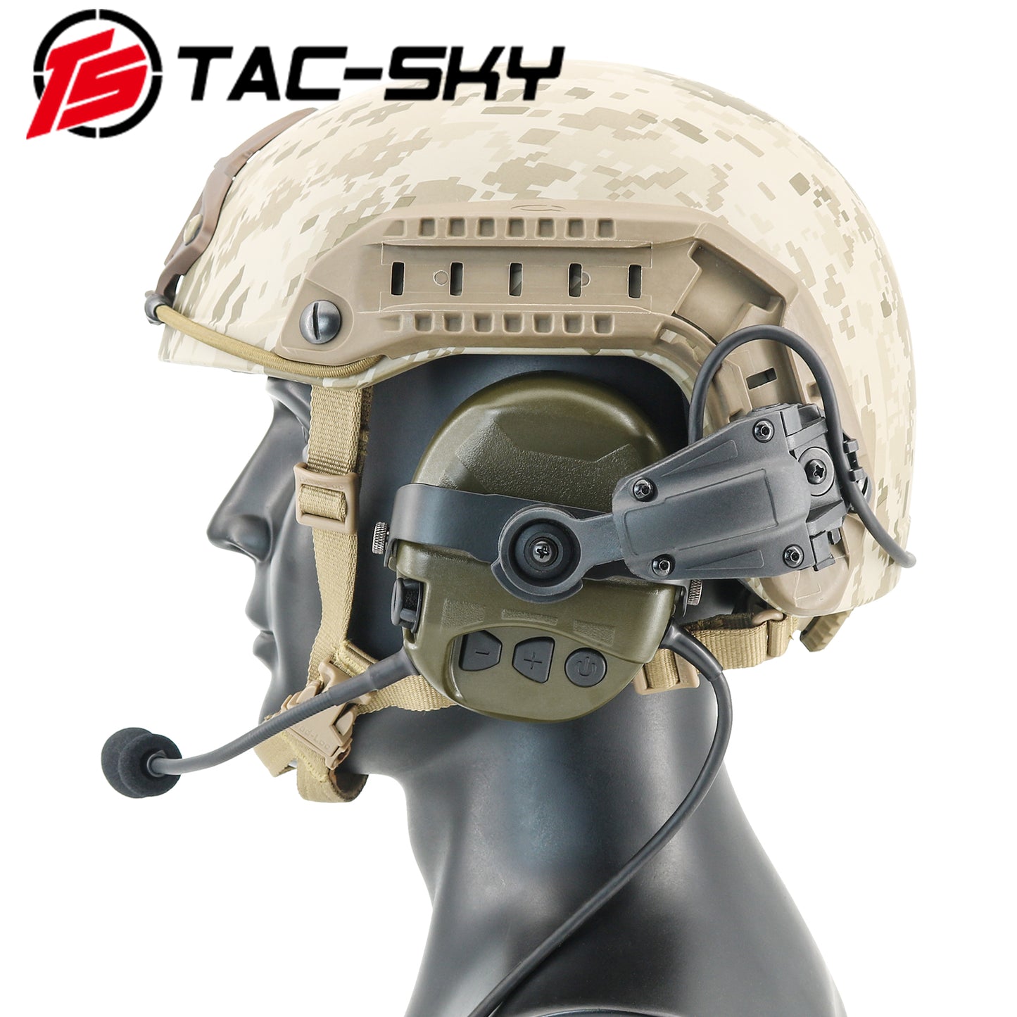 TS TAC-SKY ARC Rail Helmet Bracket Noise Canceling Tactical Headset TAC-L + U94 PTT