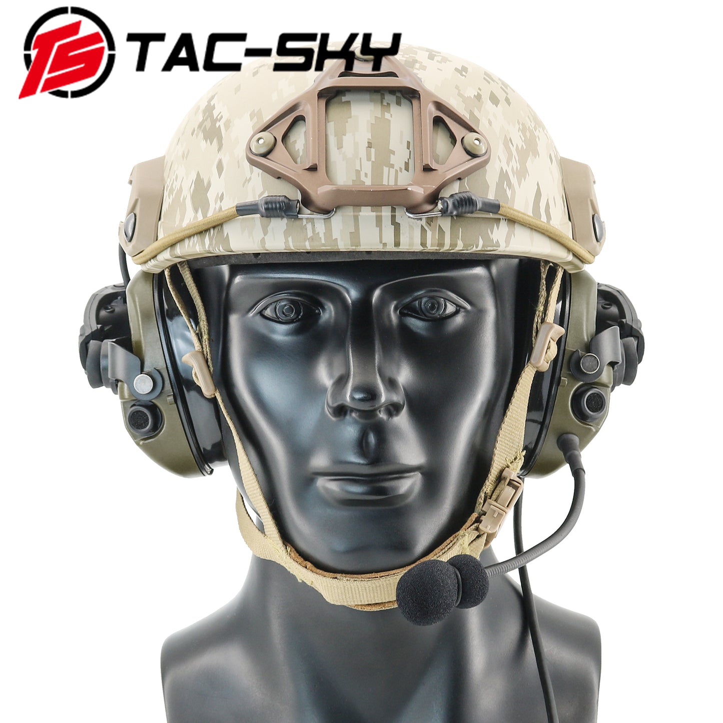 TS TAC-SKY ARC Rail Helmet Bracket Noise Canceling Tactical Headset TAC-L + U94 PTT