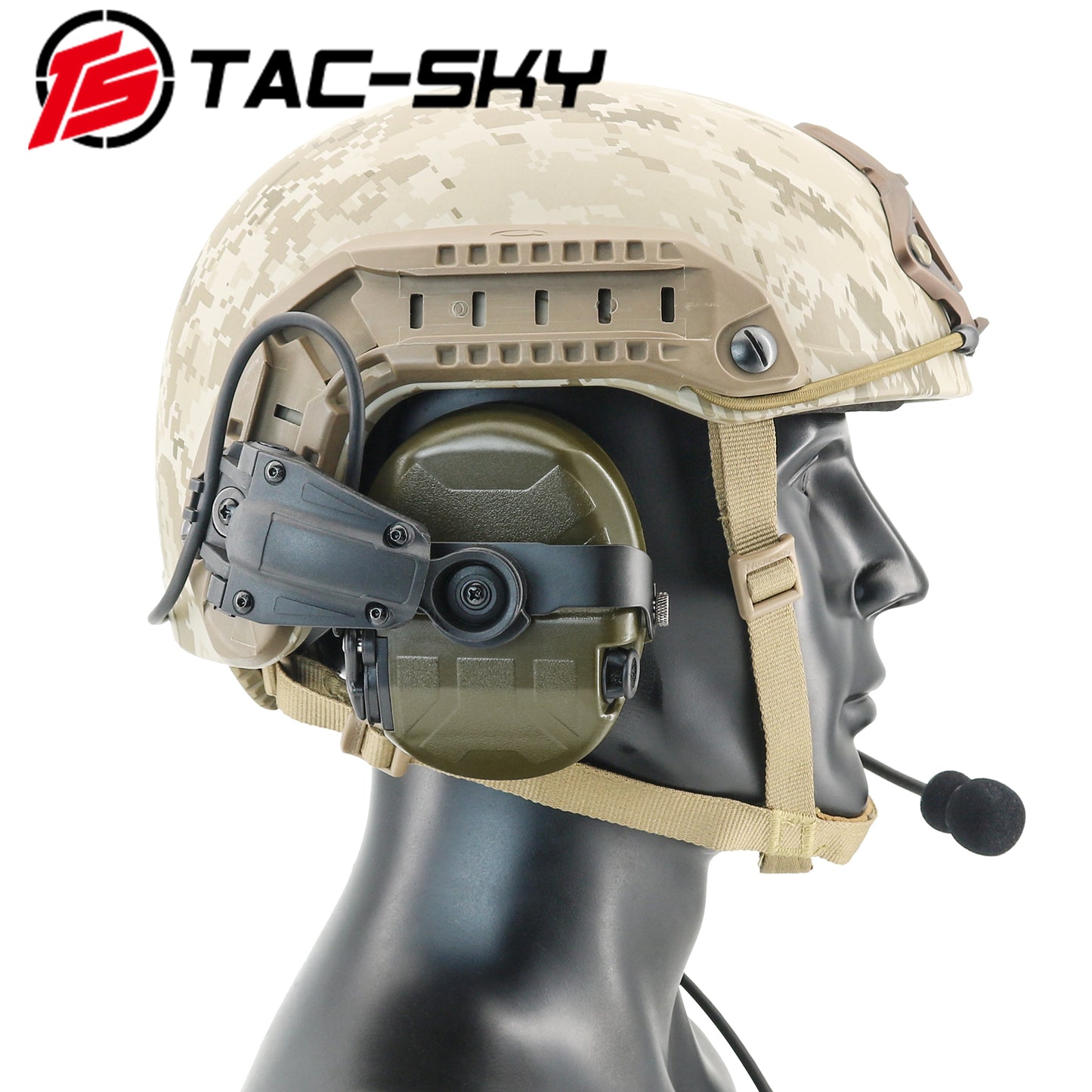 TS TAC-SKY ARC Rail Helmet Bracket Noise Canceling Tactical Headset TAC-L + U94 PTT