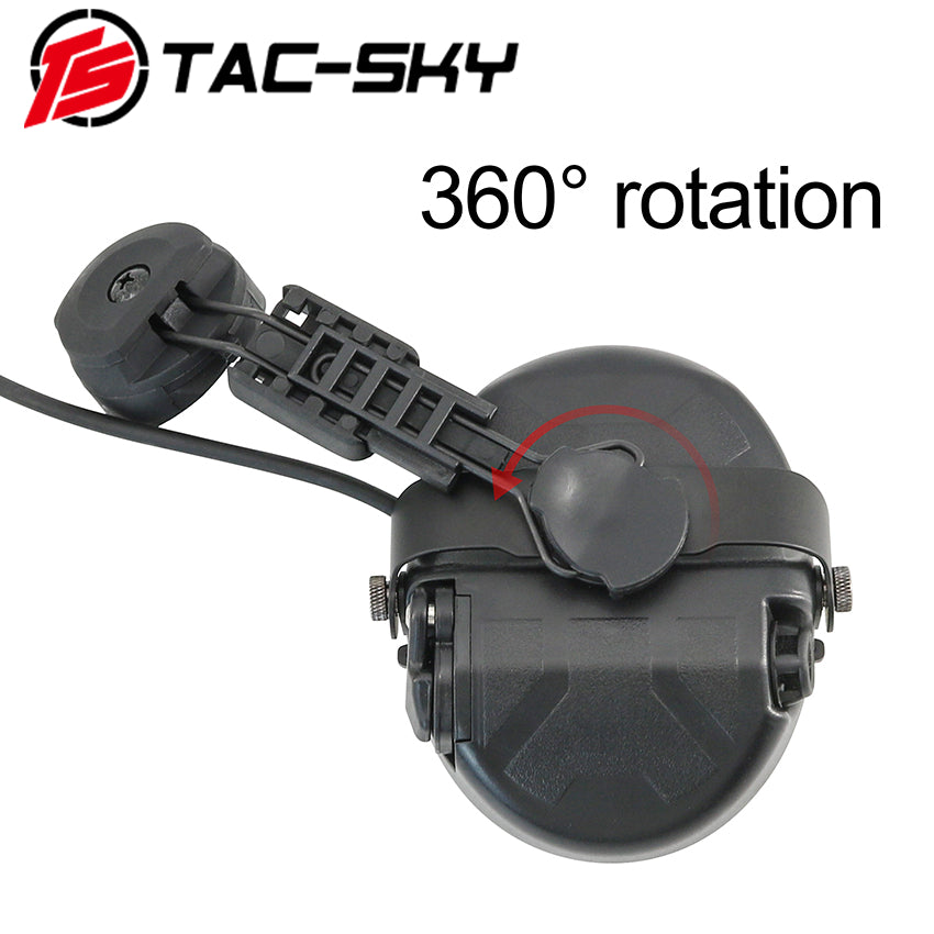 TS TAC-SKY ARC Rail Helmet Bracket Noise Canceling Tactical Headset TAC-L + V2 PTT