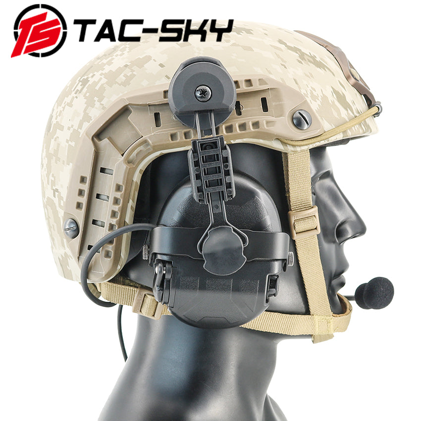 TS TAC-SKY ARC Rail Helmet Bracket Noise Canceling Tactical Headset TAC-L + V2 PTT