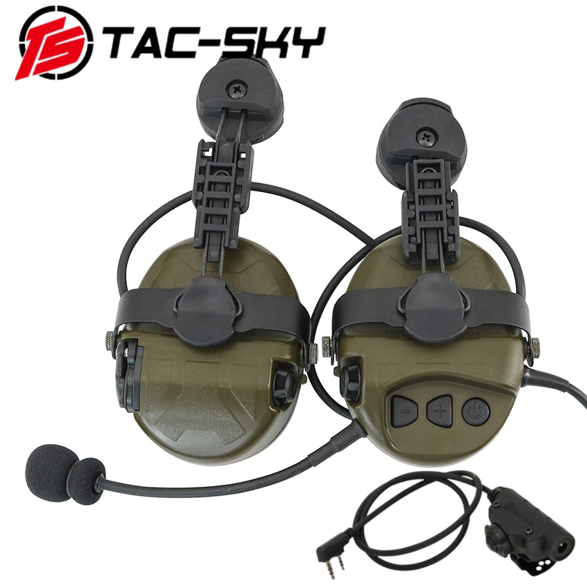 TS TAC-SKY ARC Rail Helmet Bracket Noise Canceling Tactical Headset TAC-L + V2 PTT