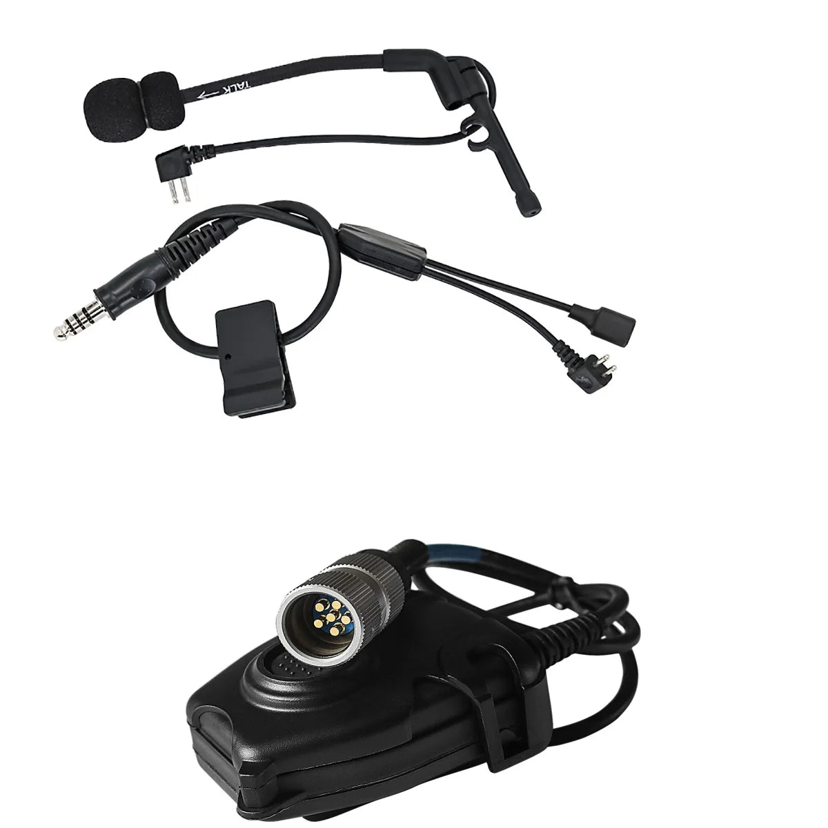 TAC-SKY Tactical Headset Accessory Y Cable With 6-Pin PTT Adapter Compatible With TACSKYC2/3 Xpi V Headphones
