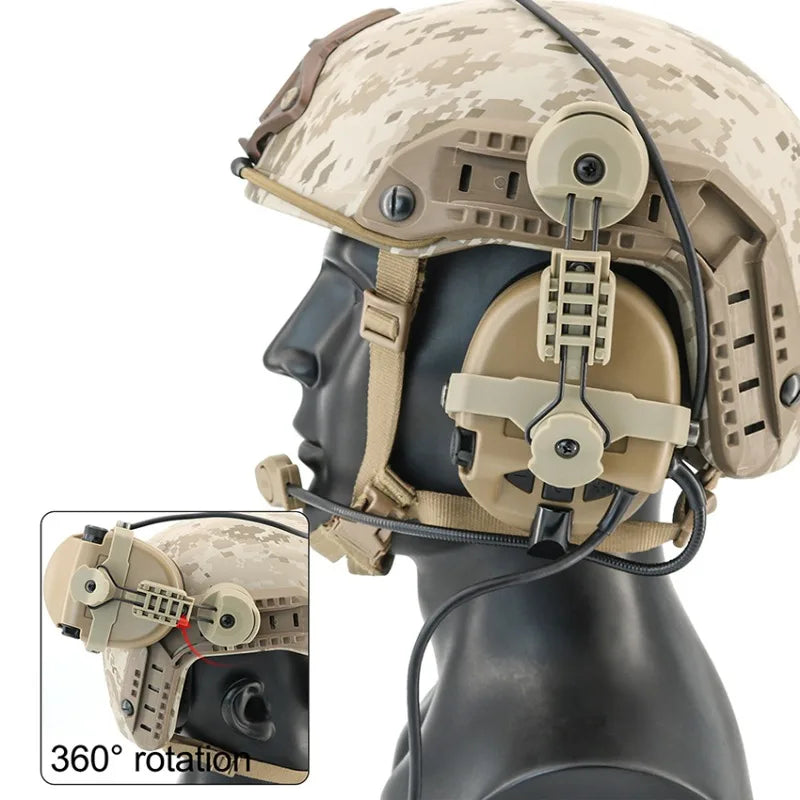 Tactical SORDI Headphones with Active Noise Cancellation for Use with ARC Rail Helmets