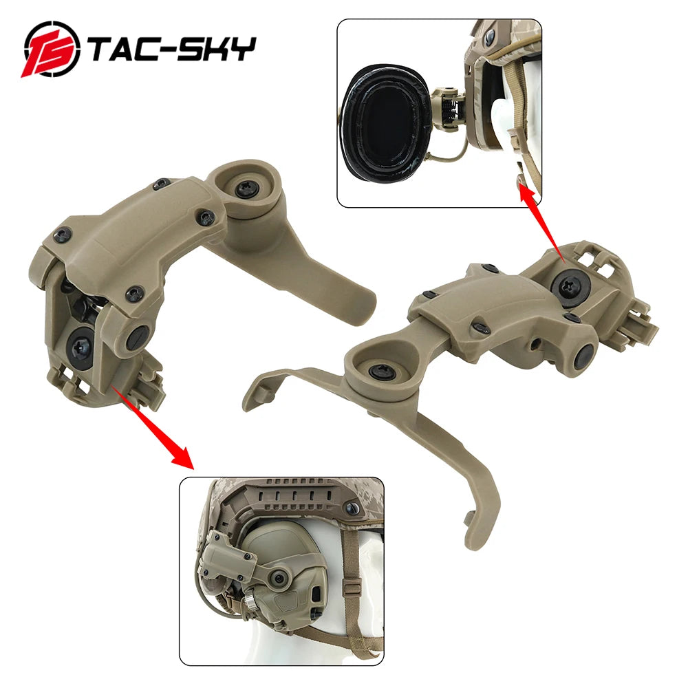 TAC-SKY Tactical Helmet ARC Rail Adapter Compatible AMP Headset Communication Noise Reduction AMP Headset