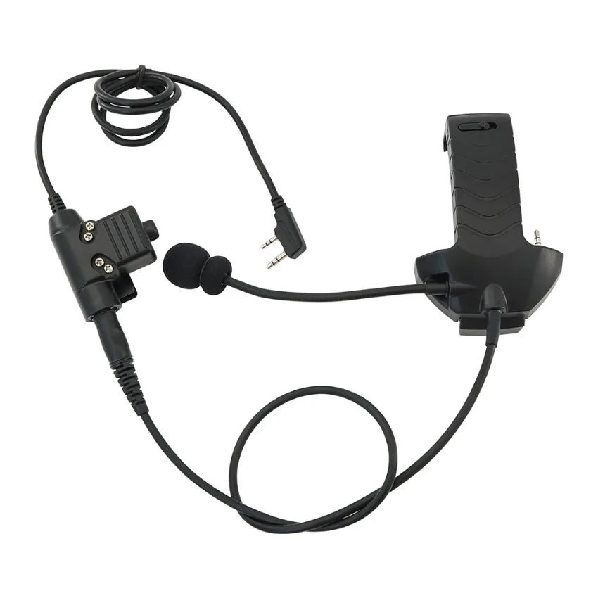 Tactical Headset Accessories Y-Line Kit Microphone for Walker Razor Electronic Earmuffs with PTT Ken for Baofeng