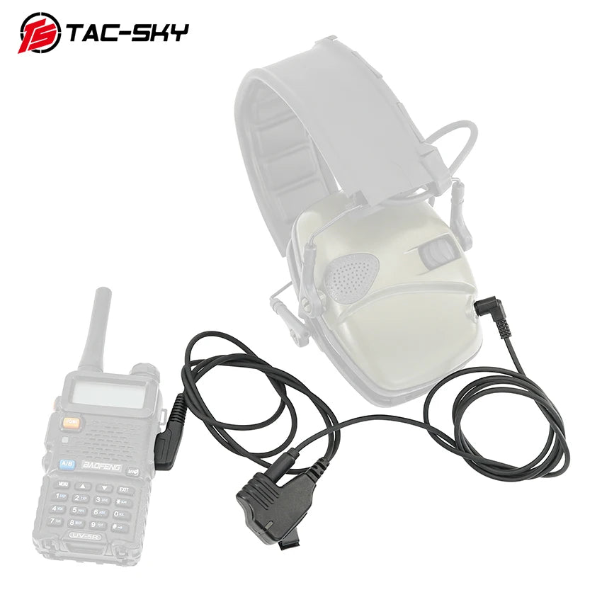 TAC-SKY Tactical Electronic Earmuff Adapter 3.5mm To K 2-Pin Mic Cable for Walker's Razor/Impact Sport Shooting Hunting headset